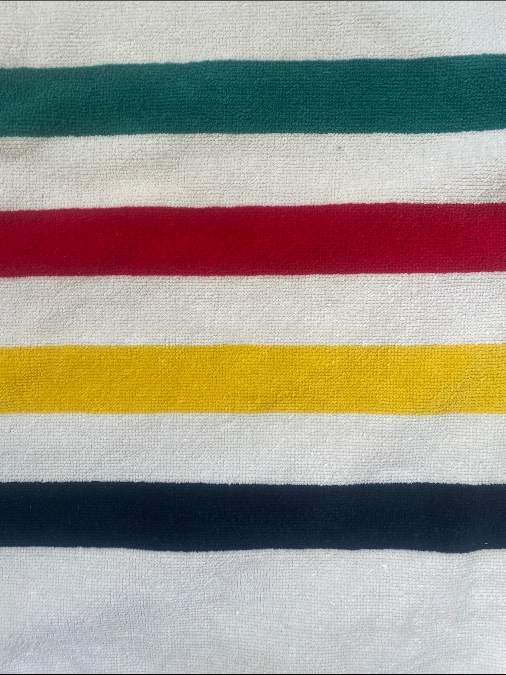 Pendleton Hooded Cotton Terry  Kids Bath Cover-Up in Cream Hudson Bay Stripes - Picture 2 of 5